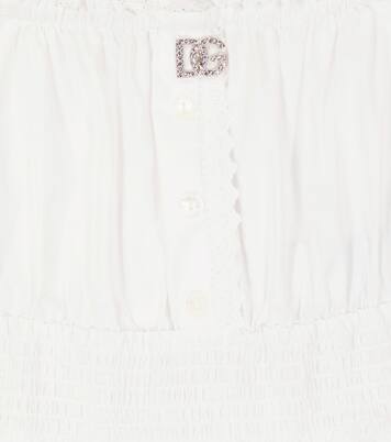 Broderie anglaise cotton top | Dolce&Gabbana Kids
