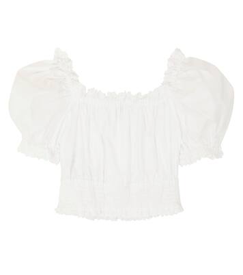 Broderie anglaise cotton top | Dolce&Gabbana Kids