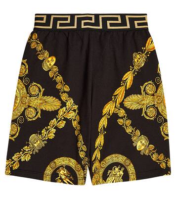 Barocco printed cotton shorts | Versace Kids