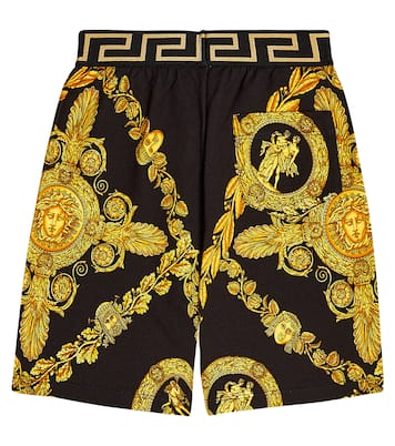 Barocco printed cotton shorts | Versace Kids