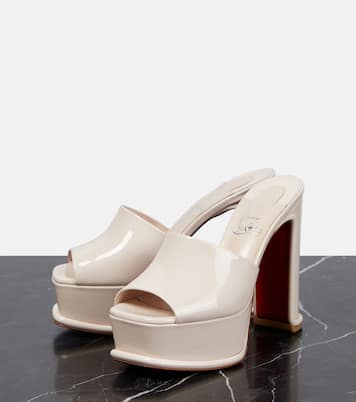 Mules Amali Alta à plateau en cuir verni | Christian Louboutin