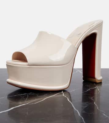 Mules Amali Alta à plateau en cuir verni | Christian Louboutin