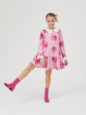 Floral printed cady dress | Monnalisa