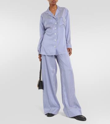 High-Rise-Hose aus Seide | Burberry