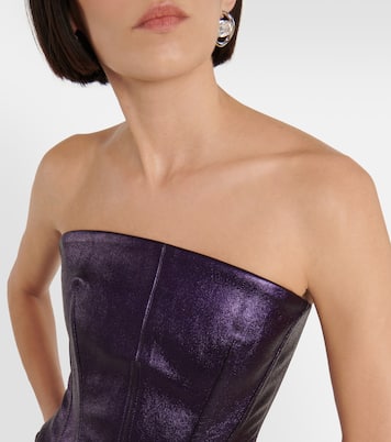 Bustier-Top Rosalia aus Metallic-Leder | Stouls