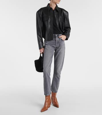 Jane croc-effect leather knee-high boots  | Paris Texas