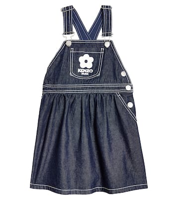 Logo embroidered denim dress | Kenzo Kids