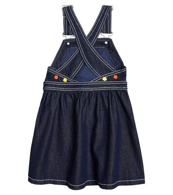 Logo embroidered denim dress | Kenzo Kids