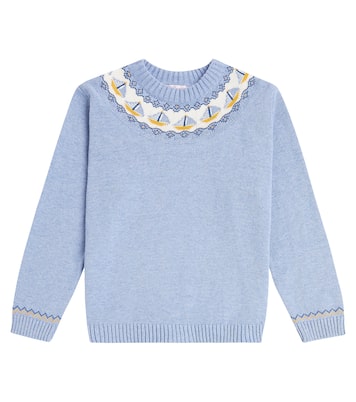 Intarsia cotton sweatshirt | La Coqueta