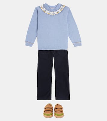 Intarsia cotton sweatshirt | La Coqueta