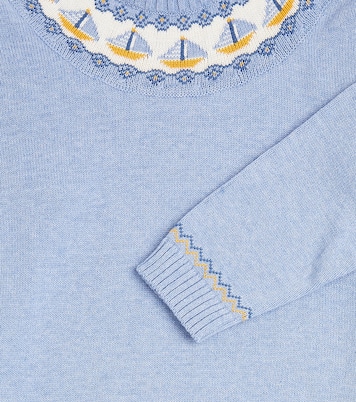 Intarsia cotton sweatshirt | La Coqueta