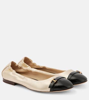 Ballerinas aus Metallic-Leder | Tod's