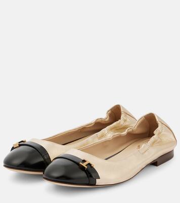 Ballerinas aus Metallic-Leder | Tod's