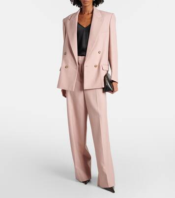 Pantalones anchos de lana de tiro bajo | Stella McCartney