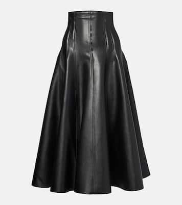 Jupe midi Grace en cuir synthétique | Norma Kamali