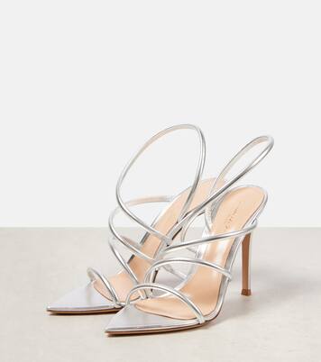 Ettie 105 metallic leather sandals | Gianvito Rossi