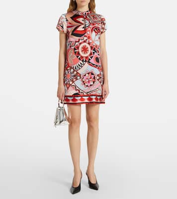 Abito corto in seta con stampa | Rixo