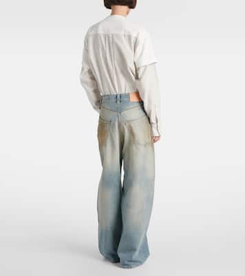 Penicillin distressed mid-rise wide-leg jeans | Acne Studios