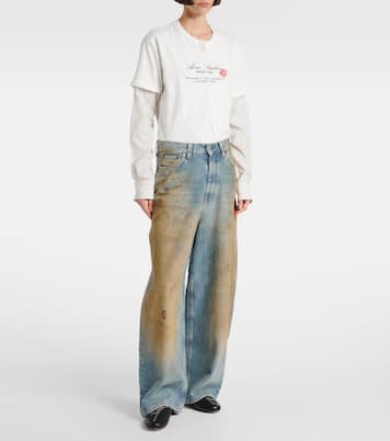 Penicillin distressed mid-rise wide-leg jeans | Acne Studios