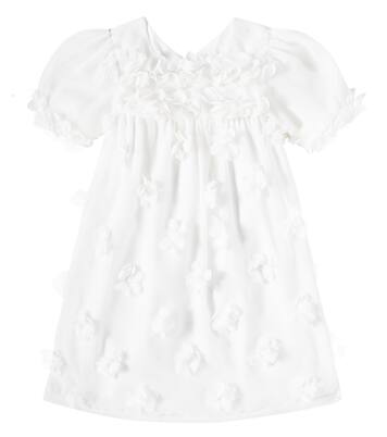 Floral-appliqué chiffon dress | Patachou