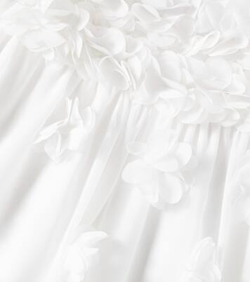 Floral-appliqué chiffon dress | Patachou