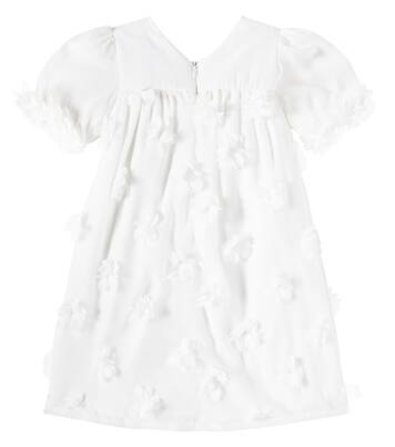 Floral-appliqué chiffon dress | Patachou