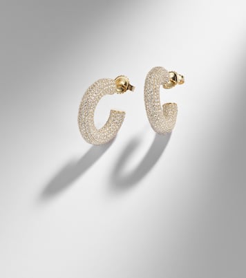 Orecchini a cerchio Puffy in oro 14kt (585/1000) con diamanti | Sydney Evan