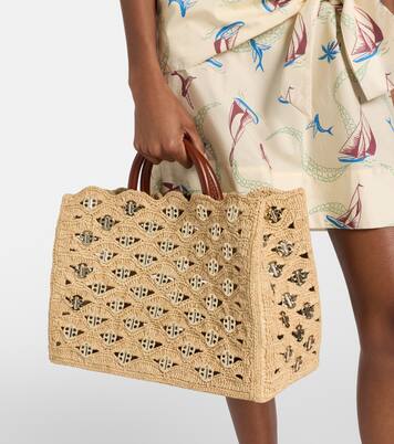 1969 embellished raffia tote bag | Rabanne