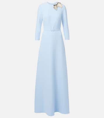 Abito lungo in crêpe decorato  | Safiyaa