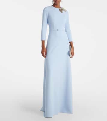 Abito lungo in crêpe decorato  | Safiyaa