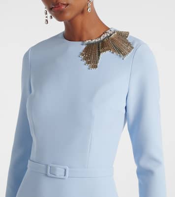 Abito lungo in crêpe decorato  | Safiyaa