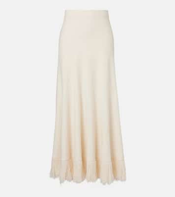 Knitted cotton-blend maxi skirt | Bottega Veneta