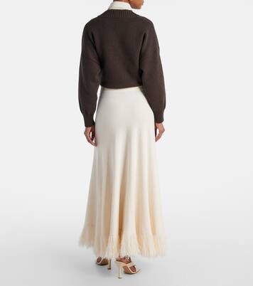 Knitted cotton-blend maxi skirt | Bottega Veneta