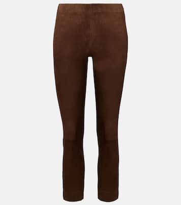 Schmale Hose aus Veloursleder | Vince