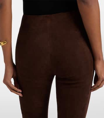 Schmale Hose aus Veloursleder | Vince