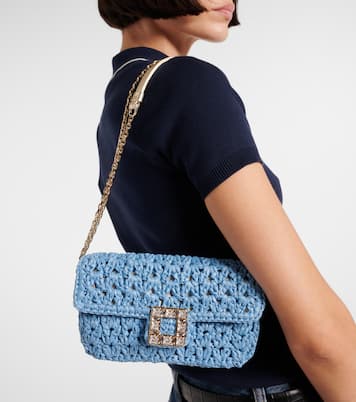 Jeu De Fille raffia shoulder bag | Roger Vivier