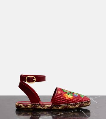 Bribri raffia and leather espadrilles | Valentino Garavani