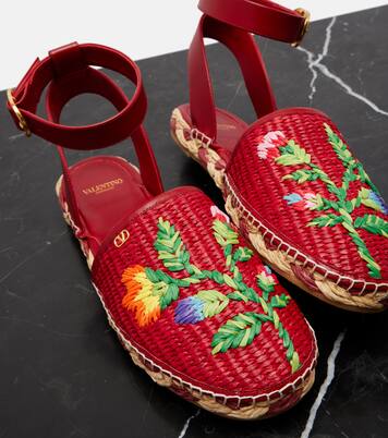 Bribri raffia and leather espadrilles | Valentino Garavani