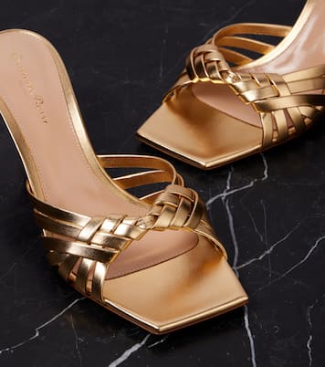 Woven metallic leather mules | Gianvito Rossi