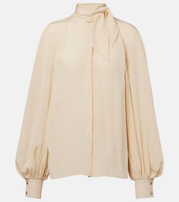Valmy tie-neck silk blouse | Loro Piana