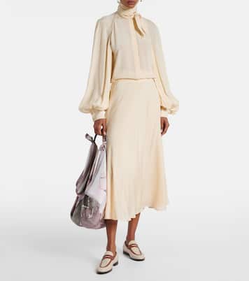 Valmy tie-neck silk blouse | Loro Piana