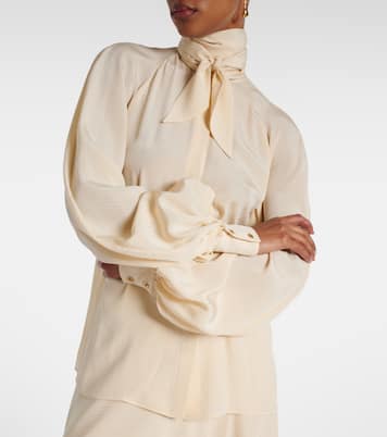 Valmy tie-neck silk blouse | Loro Piana