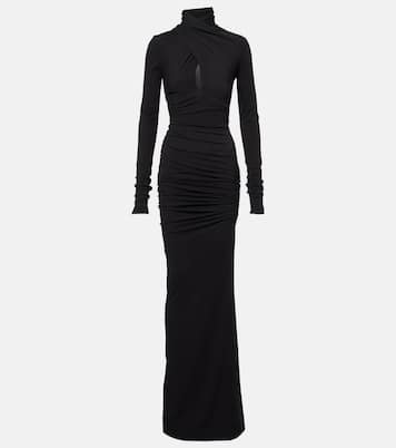 Draped cotton-blend jersey gown | Entire Studios