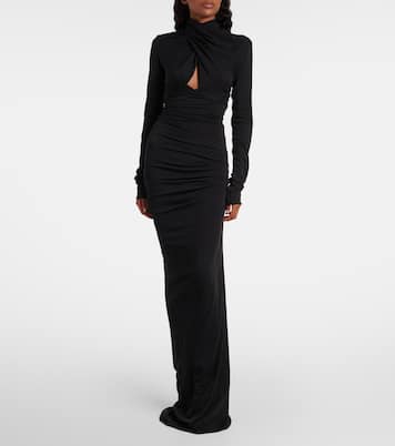 Draped cotton-blend jersey gown | Entire Studios