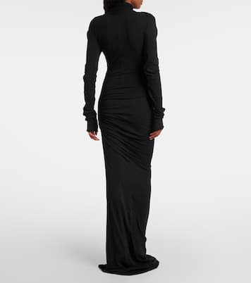 Draped cotton-blend jersey gown | Entire Studios