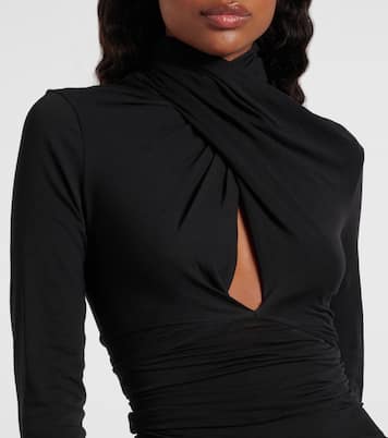 Draped cotton-blend jersey gown | Entire Studios