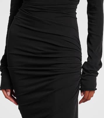 Draped cotton-blend jersey gown | Entire Studios