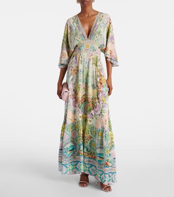 Robe longue Just Coasting en soie à ornements | Camilla