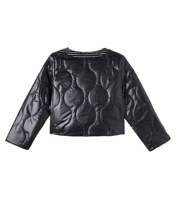 Quilted tweed-trimmed jacket | Patachou