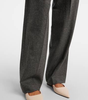 Pleated wool and cashmere wide-leg pants | Brunello Cucinelli